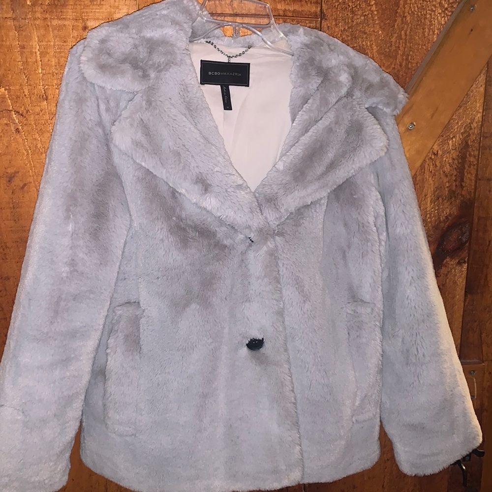 Grey Faux Fur Coat